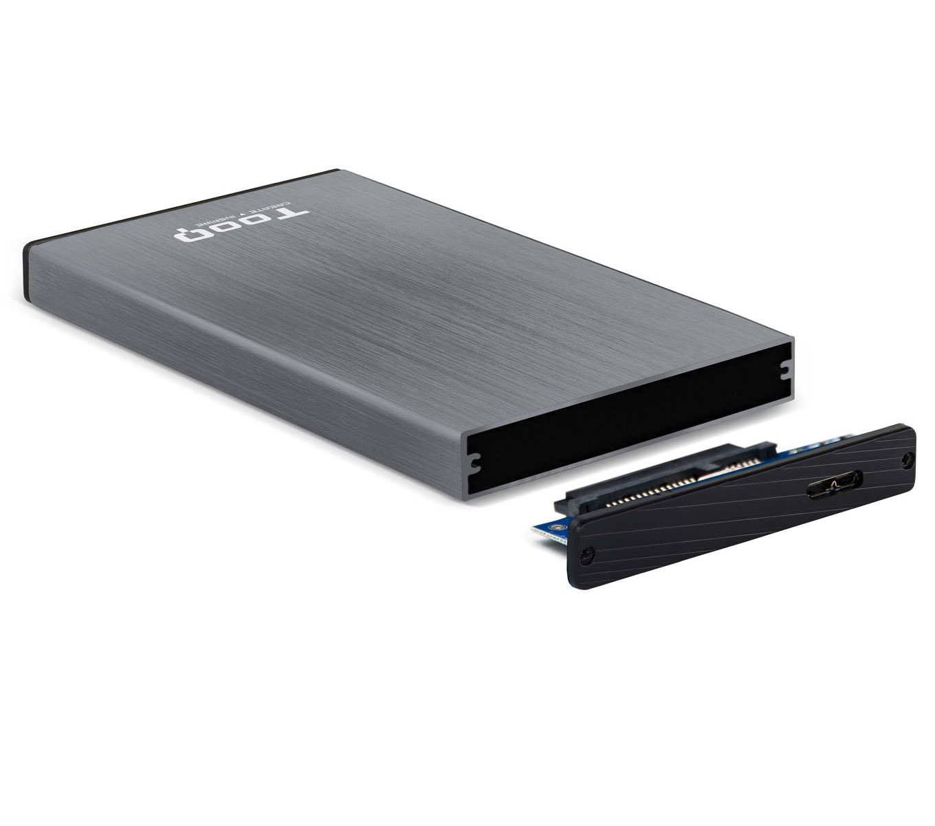 Tooq - Caixa HDD Tooq 2.5" SATA (9,5mm) USB 3.0/3.1 Gen 1 Cinza Metalizado
