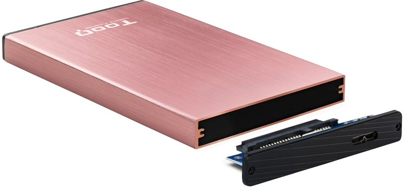 Tooq - Caixa HDD Tooq 2.5" SATA (9,5mm) USB 3.0/3.1 Gen 1 Rosa Metalizado