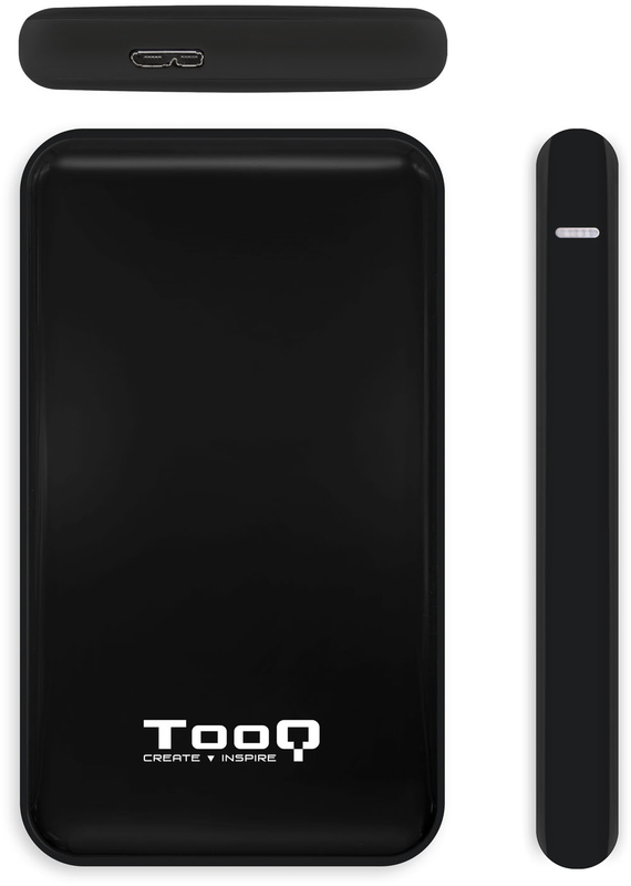 Tooq - Caixa HDD Tooq 2.5" SATA (9,5mm) UASP Tool Less USB 3.1 Gen 1 Preto