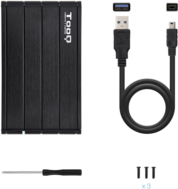 Tooq - Caixa HDD Tooq 2.5" SATA (9,5mm) USB 3.1 Gen 1 Preto