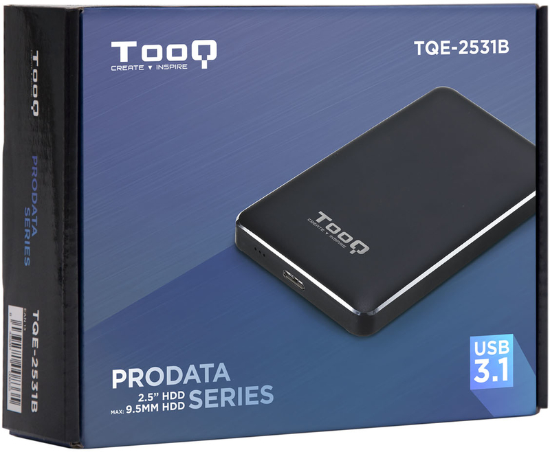 Tooq - Caixa HDD Tooq 2.5" SATA (9,5mm) UASP USB 3.1 Gen 1 Preto