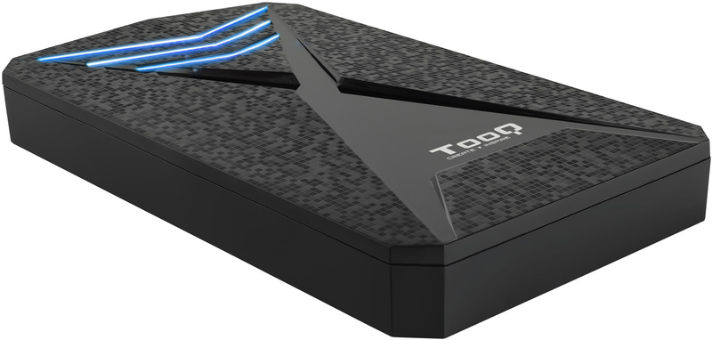 Caixa HDD Gaming Tooq 2.5" SATA (95mm) - USB 3.0 / 3.1 Gen 1 Preto LED Azul