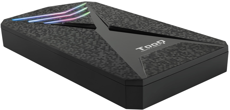 Caixa HDD Gaming Tooq 2.5" SATA (9,5mm) - USB 3.1 Gen 1 Preto RGB