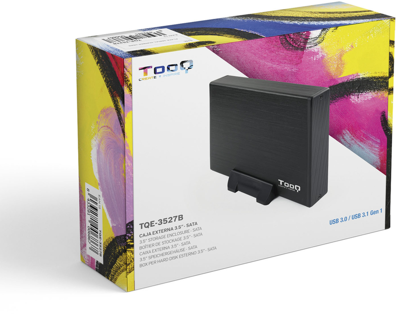 Tooq - Caixa HDD Tooq 3.5" SATA USB 3.0 Aluminio Preto