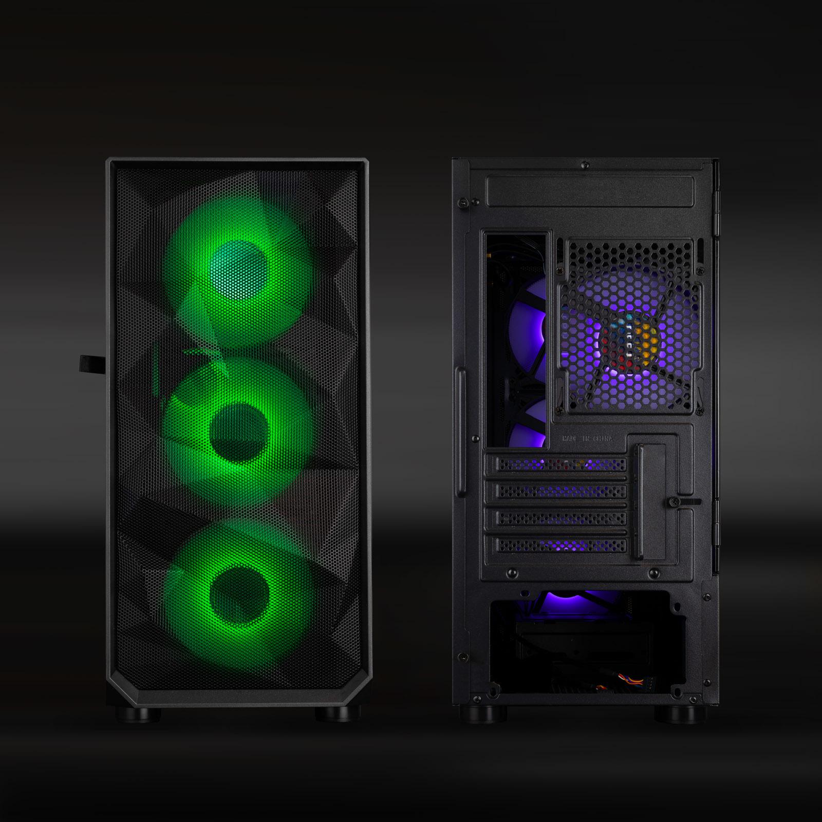 Tooq - ** B Grade ** Caixa Micro-ATX Tooq SEIZURE Mesh ARGB c/ Vidro Temperado Preta