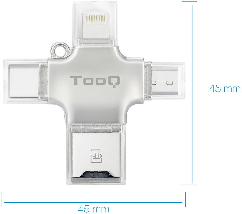 Tooq - Leitor de Cartões Tooq Micro SD Externo 4 em 1