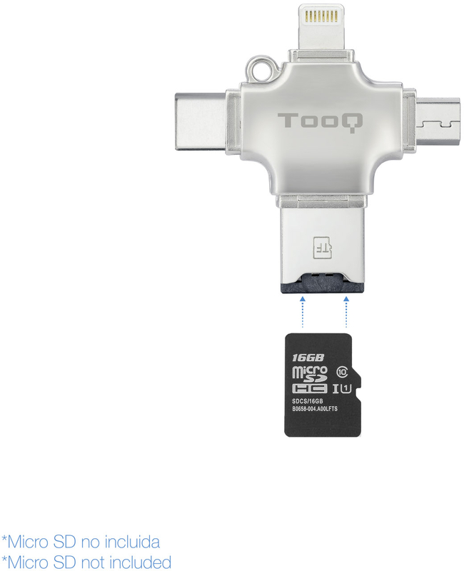 Tooq - Leitor de Cartões Tooq Micro SD Externo 4 em 1