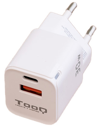 Tooq - Carregador GaN Tooq USB-C/PD 30W + USB-A/QC 30W