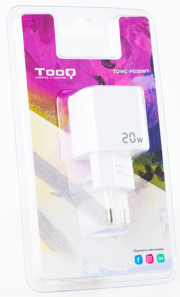 Tooq - Carregador Tooq USB-C PD 20W Branco