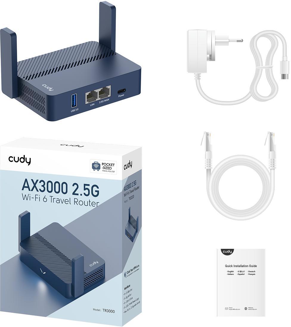 Cudy - Router Cudy TR3000 AX3000 2.5G Wi-Fi 6 Router with USB