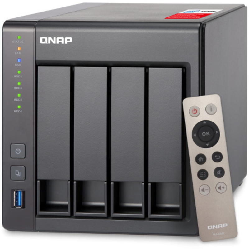 QNAP - NAS QNAP TS-451+-8G - 4 Baías - 2.0GHz-2.42GHz 4-core - 8GB DDR4 RAM