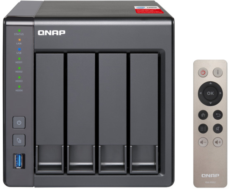 QNAP - NAS QNAP TS-451+-8G - 4 Baías - 2.0GHz-2.42GHz 4-core - 8GB DDR4 RAM