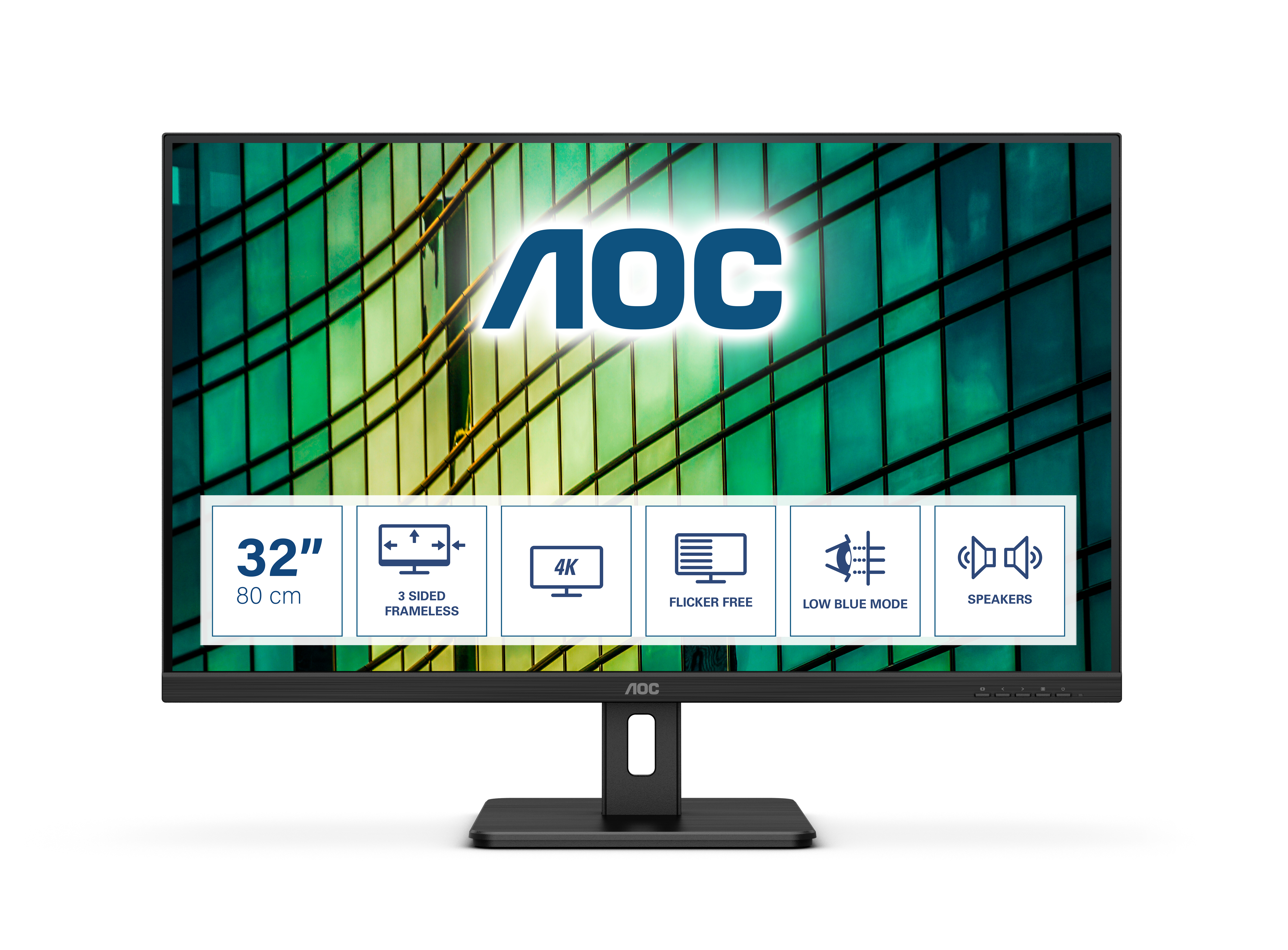 AOC - Monitor AOC 31.5" U32E2N VA 4K 60Hz 4ms Adaptive Sync Low Blue Light