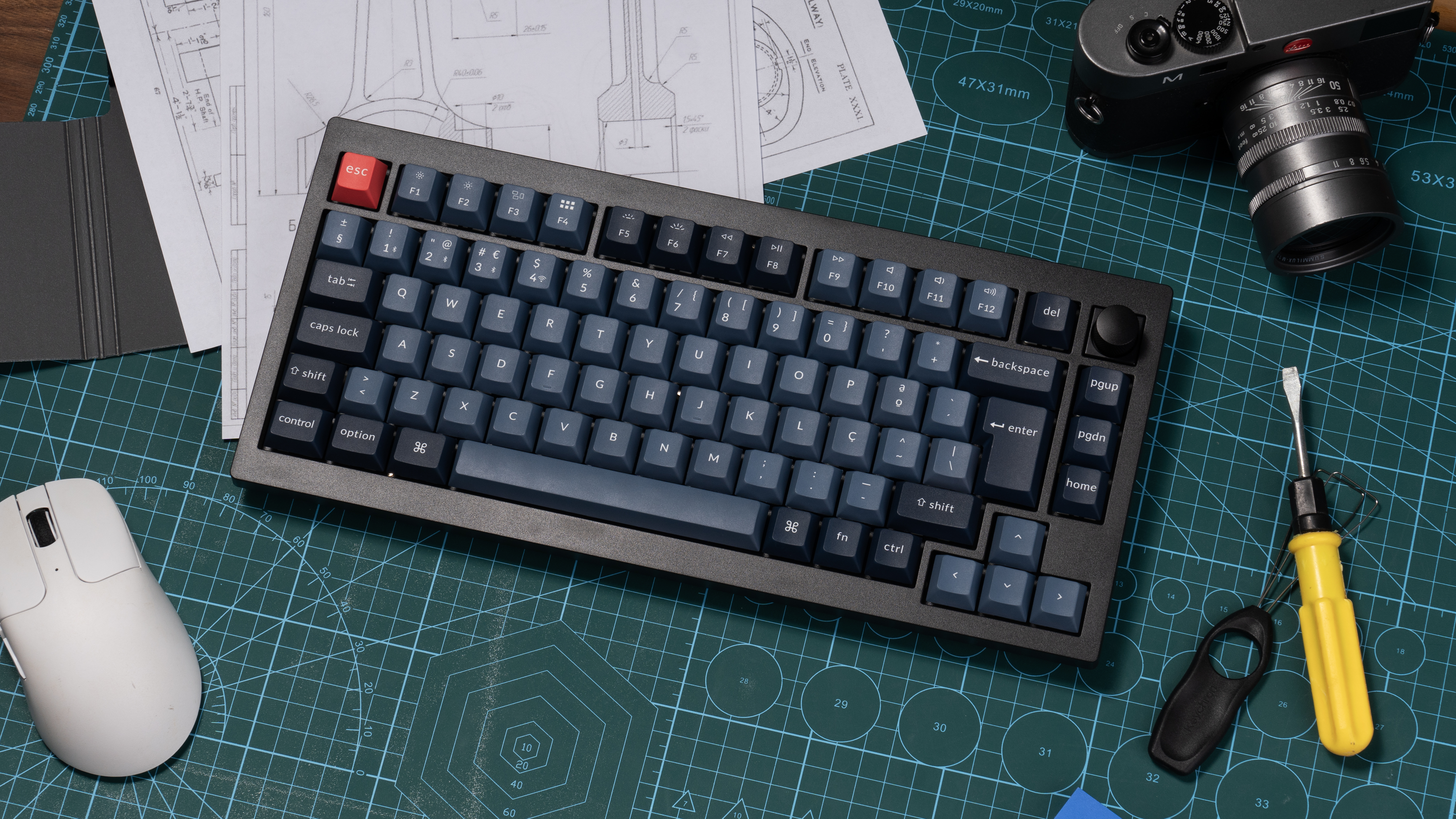 Keychron - Teclado Mecânico Keychron V1 Max 75% Wireless Gateron Jupiter Switch Red Linear