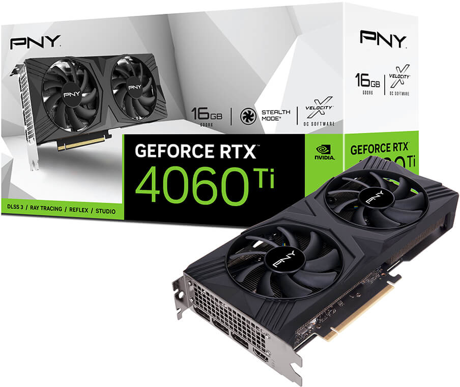 Gráfica PNY GeForce® RTX 4060 Ti XLR8 VERTO Dual Fan 16GB GDDR6 DLSS3