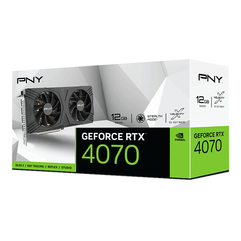 PNY - Gráfica PNY GeForce® RTX 4070 VERTO Dual Fan 12GB GDDR6 DLSS3