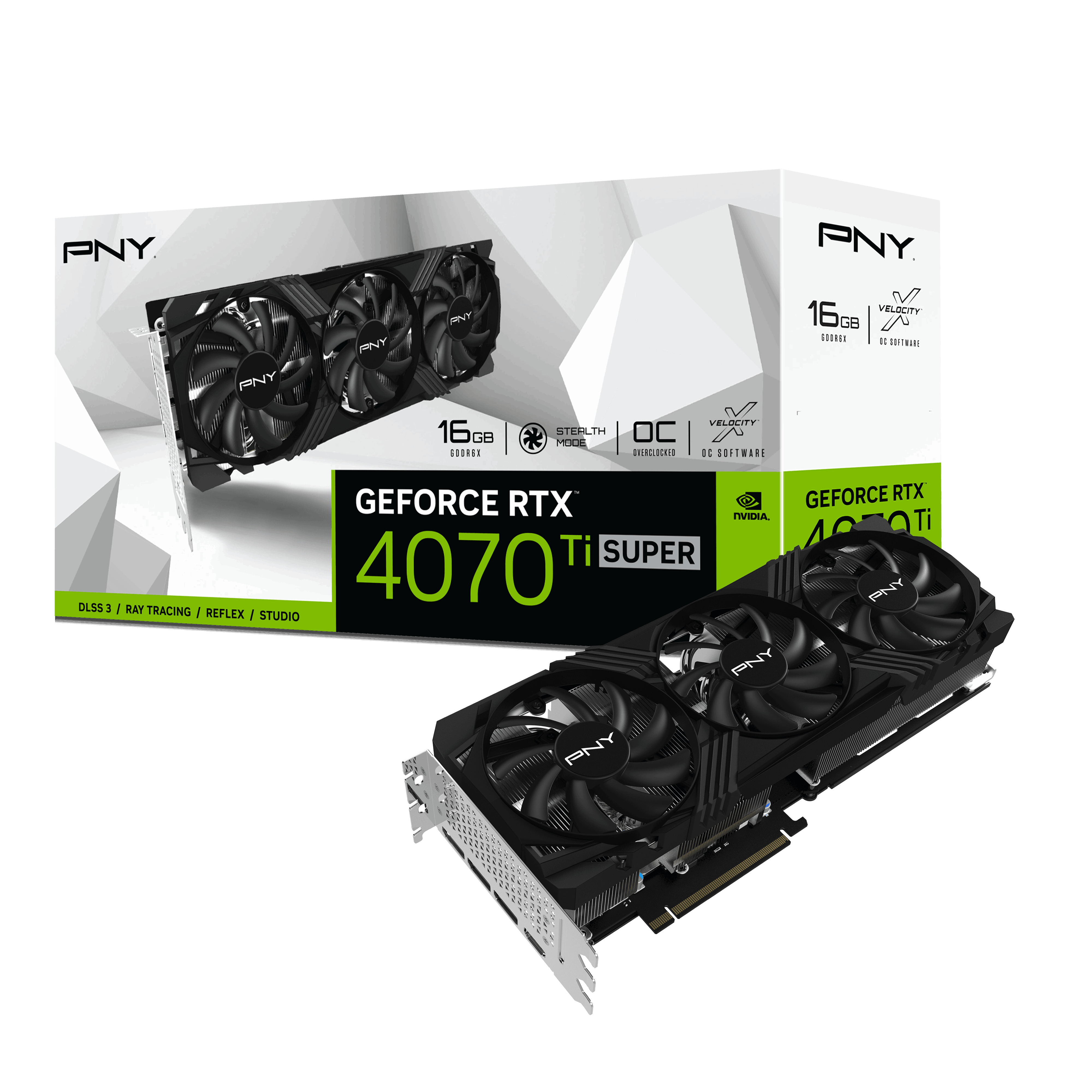 PNY - Gráfica PNY GeForce® RTX 4070 Ti SUPER LED OC 16GB GDDR6 DLSS3