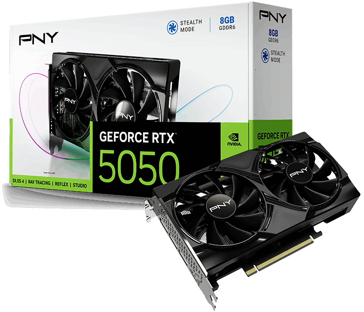 PNY - Gráfica PNY GeForce® RTX 5050 Dual Fan 8GB GDDR6 DLSS4
