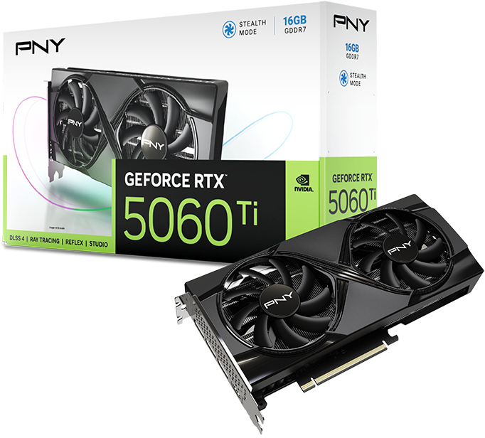 PNY - Gráfica PNY GeForce® RTX 5060 Ti Dual Fan 16GB GDDR7 DLSS4