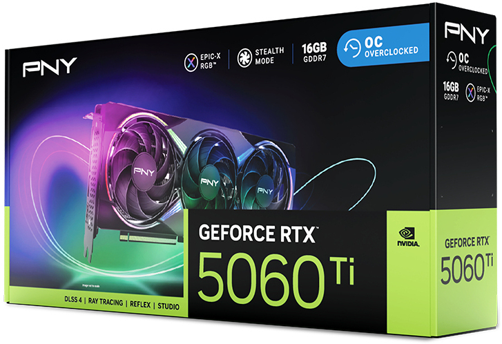 PNY - Gráfica PNY GeForce® RTX 5060 Ti Gaming RGB Triple Fan OC 16GB GDDR7 DLSS4