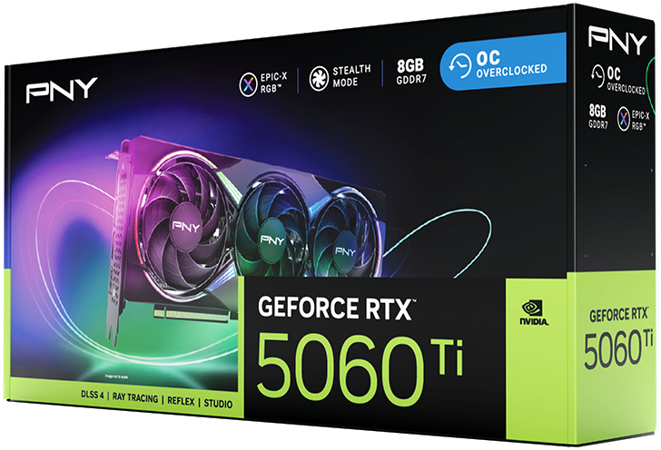 PNY - Gráfica PNY GeForce® RTX 5060 Ti Gaming RGB Triple Fan OC 8GB GDDR7 DLSS4