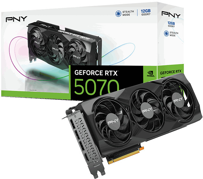 PNY - Gráfica PNY GeForce® RTX 5070 Gaming Triple Fan OC 12GB GDDR7 DLSS4