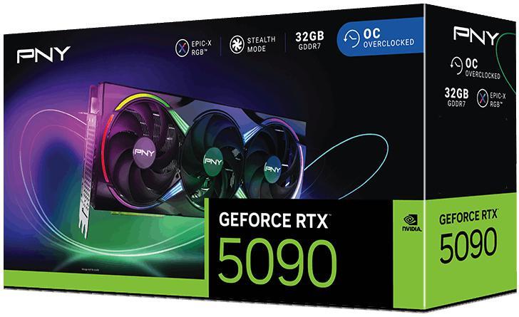 PNY - Gráfica PNY GeForce® RTX 5090 Gaming RGB Triple Fan OC 32GB GDDR7 DLSS4