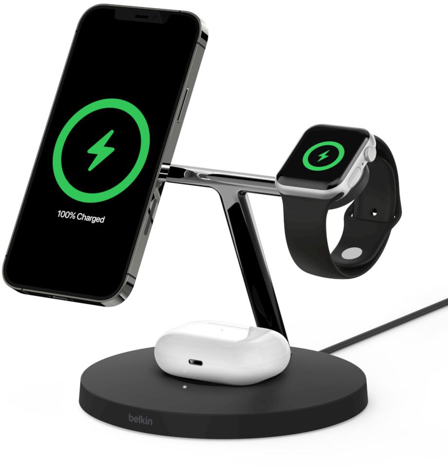 Base de Carregamento Belkin 3-in-1 Boost Charge Pro com MagSafe 15W Preto
