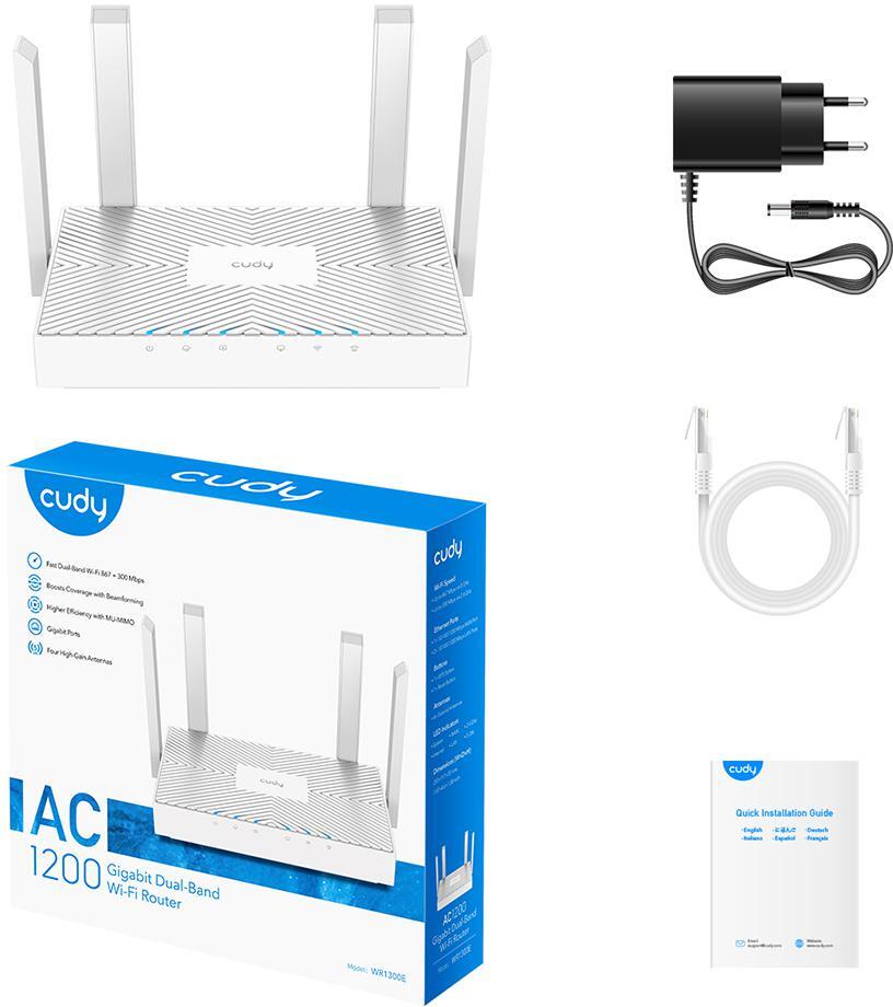 Cudy - Router Cudy WR1300E AC1200 Gigabit Wi-Fi Router