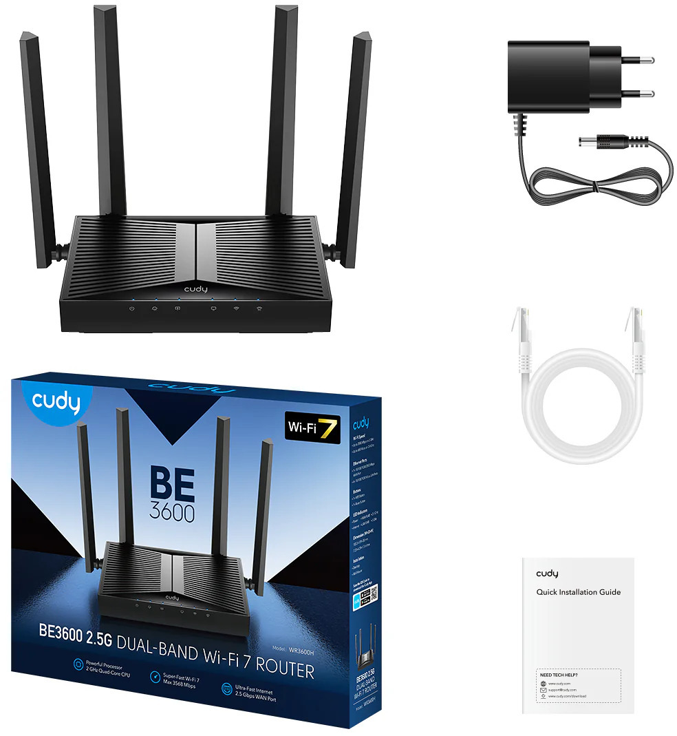 Cudy - Router Cudy WR3600H BE3600 2.5G Wi-Fi 7 Router