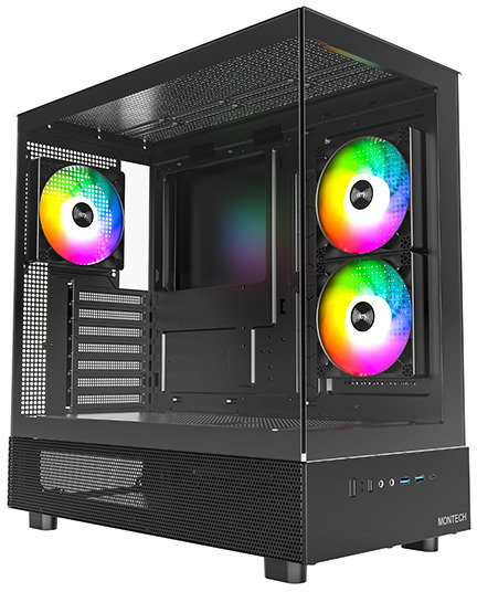 Caixa ATX Montech XR RGB Vidro Temperado Preto