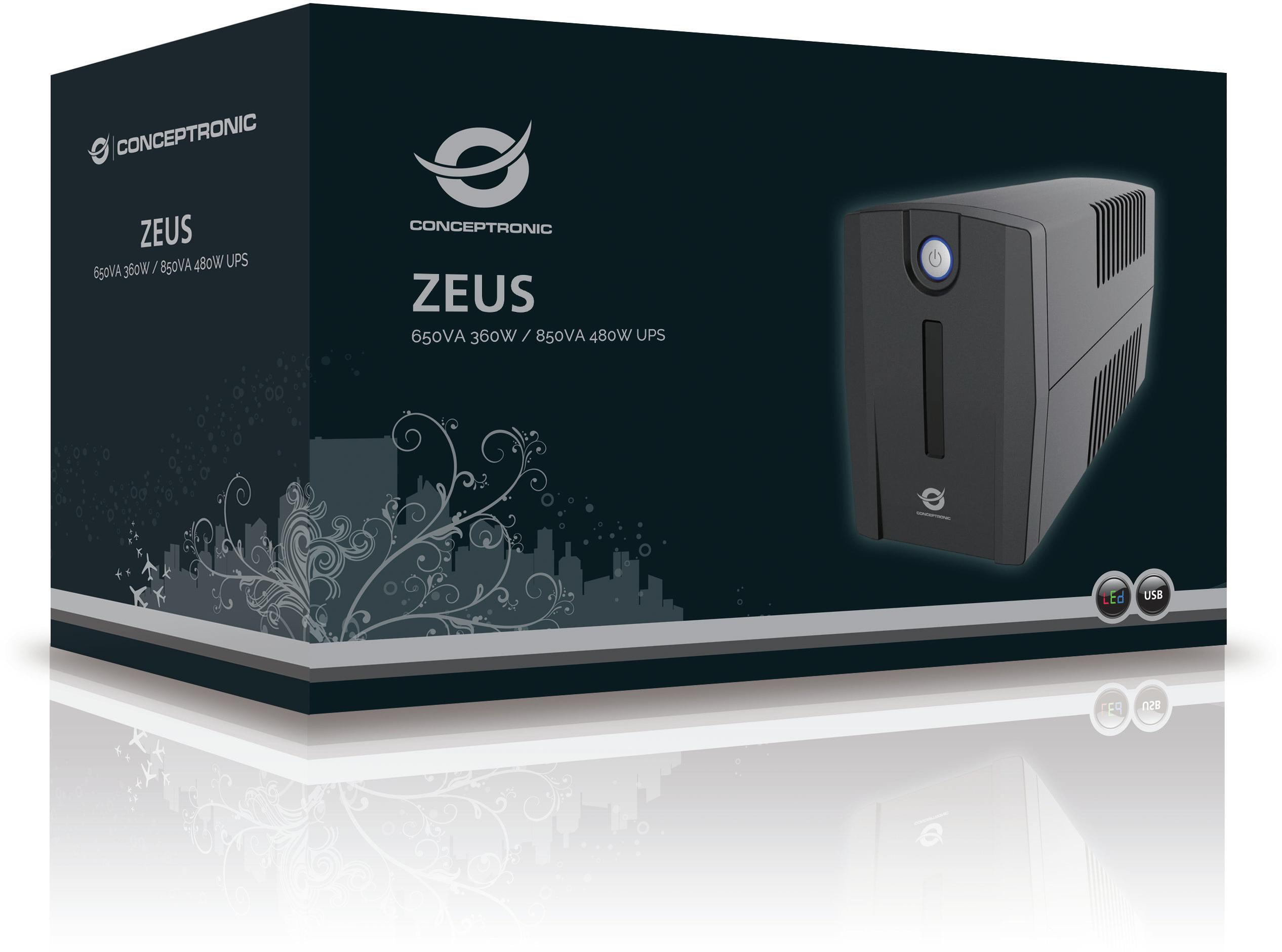 Conceptronic - UPS Conceptronic Zeus 850VA com Schuko