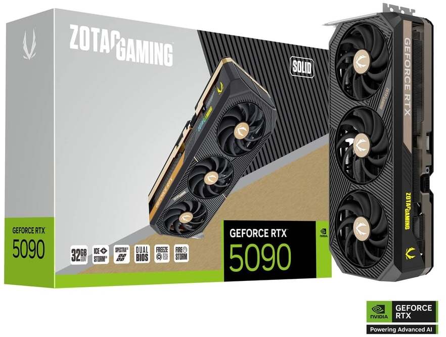 Gráfica ZOTAC GeForce® RTX 5090 Solid 32GB GDDR7 DLSS4