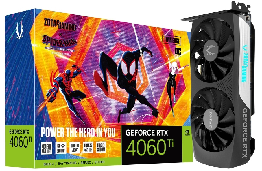 Gráfica ZOTAC GeForce® RTX 4060 Ti Spider-Man: Across The Spider-Verse Bundle 16GB GDDR6 DLSS3