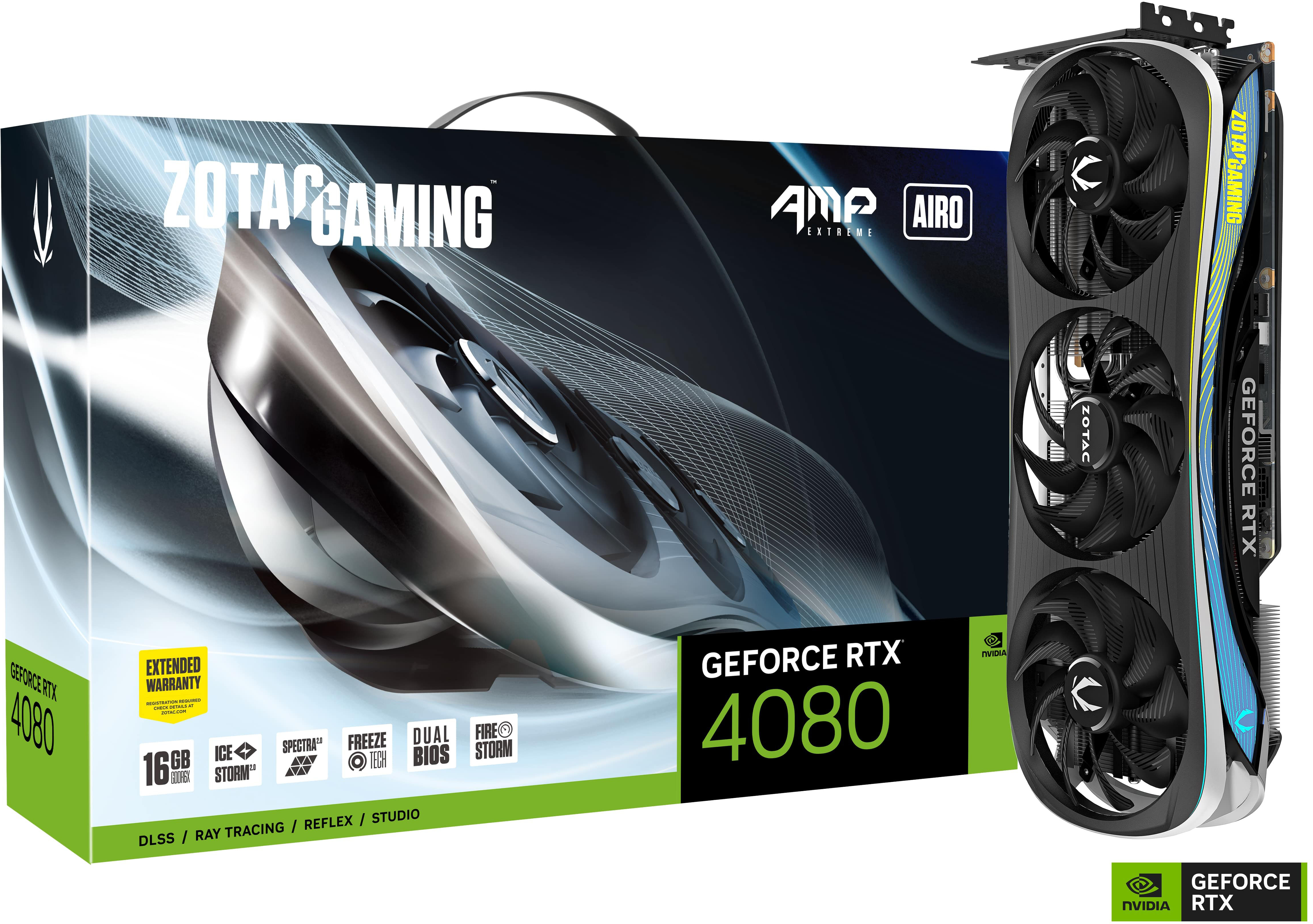 Gráfica ZOTAC GeForce® RTX 4080 AMP Extreme AIRO 16GB GDDR6X DLSS3