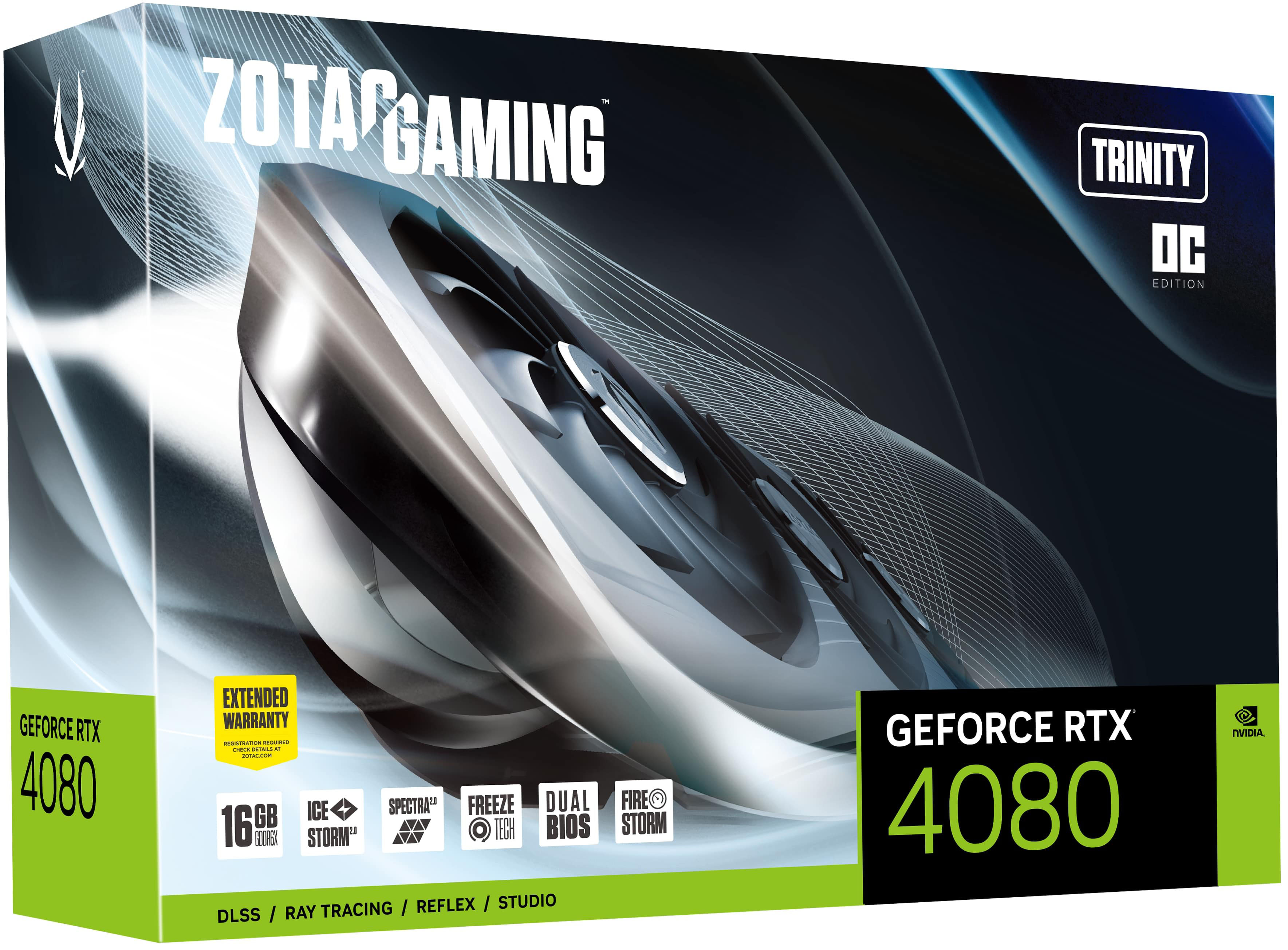 ZOTAC - Gráfica ZOTAC GeForce® RTX 4080 Trinity OC 16GB GDDR6X DLSS3