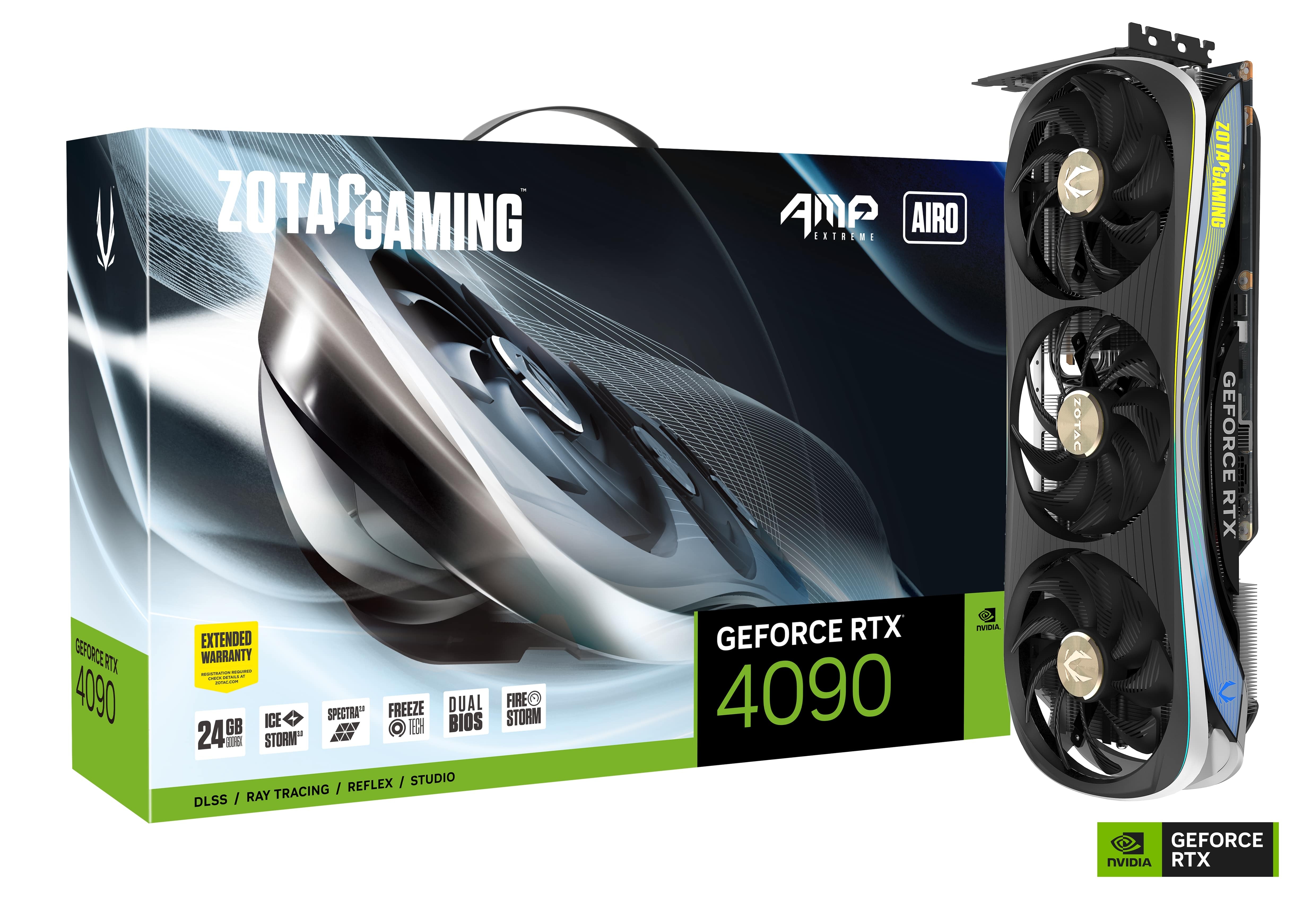 Gráfica ZOTAC GeForce® RTX 4090 AMP Extreme AIRO 24GB GDDR6X
